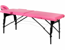 Activeshop Skládací masážní stůl dřevěný Komfort Activ Fizjo 2 segmenty růžovo-černý dřevěný