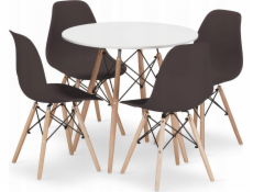Leobert Sada bílý kulatý stůl TODI 80 + 4 konferenční židle OSAKA