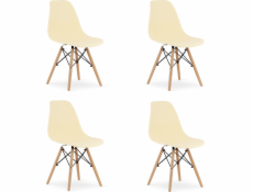 Leobert Židle OSAKA krémová / nohy z přírodního materiálu x 4