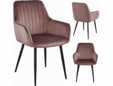 Leobert Židle SOLDEN - růžový samet / černé nohy x 1