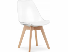 Leobert Židle MARK - průhledná / nohy z přírodního materiálu x 3
