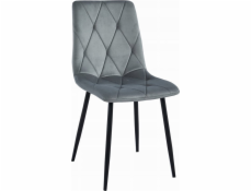 Leobert Židle LIBRA - stříbrošedý samet / černé nohy x 4