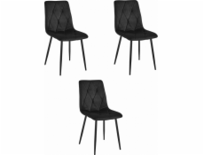 Leobert Židle LIBRA - černý samet / černé nohy x 3