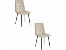 Leobert Židle LIBRA - sametová béžová barva / černé nohy x 2