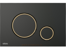 Alkotest Splachovací tlačítko M778-5 / ALCA / TENKÉ / TLAČÍTKO / ČERNÁ MATNÁ-ZLATÁ LESK