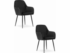 Leobert Židle LUGO - černý samet / černé nohy x 2
