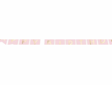 Narozeniny Banner Party Deco, všechno nejlepší k narozeninám, světle růžová, 175 cm univerzální