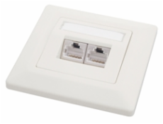 Solarix Zásuvka CAT5e UTP 2 x RJ45 pod omietku biela