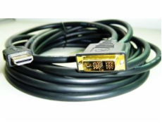 Kábel HDMI-DVI 3m, M / M tienený, pozlátené kontakty