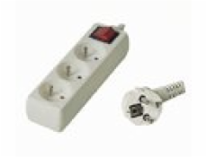 PremiumCord PP3K-03 230V 3m 3 zásuvky + vyp