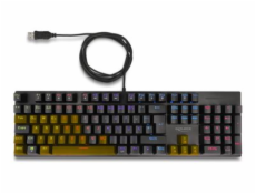 Delock Mechanická USB herní klávesnice, drátová, 1,6 m, černá, s RGB osvětlením