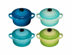 Le Creuset Stoneware Set of 4 petite Casseroles 10x5cm ocean