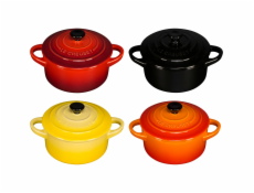 Le Creuset Stoneware Set of 4 petite Casseroles 10x5cm red