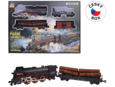 Hračka MaDe Vlaková souprava, parní, na baterie, světlo, zvuk, 48 kusů, 92,5 x 92 cm