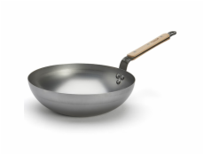 WOK pánev de Buyer, 5717.28 WOK, MINERAL B BOIS,  28 cm, dřevěná rukojeť, zaoblená