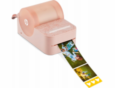 HP Barevná tiskárna štítků Sprocket Panorama s Bluetooth a tiskárnou fotografických štítků a samolepek – růžová