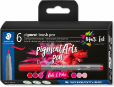 Staedtler Sada 6 štětcových fixů MultiInk Pigment Arts, červená a růžová, maloobchodní cena Staedtler Sada 6 štětcových fixů MultiInk Pigment Arts, červená a růžová, maloobchodní cena