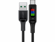 Acefast Kabel USB-A - USB-C 60W s displejem 1,2 m černý Kabel USB-A - USB-C 60W s displejem 1,2 m černý