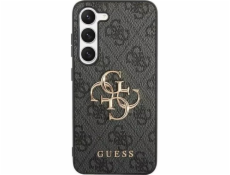Guess Pouzdro Guess GUHCS24M4GMGGR pro Samsung Galaxy S24+ Plus, pevné pouzdro 4G s velkým kovovým logem, černé/černé