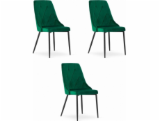 Leobert Židle IMOLA - tmavě zelený samet x 3
