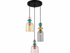 Italux Italux Namos PND-27092-3A-MC-BRO závěsná lampa moderní kovová skleněná stínidla mísa 3x40W E27 černá/vícebarevná