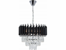 Mdeco Elem Toledo 6260/4 8C BL závěsná lampa 4x40W E14 chrom/průhledná/černá