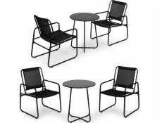 ModernHome Sada zahradního nábytku, dvě židle, černý stůl