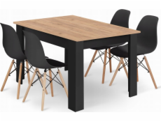 Leobert Sada stolů NP 120x80 Craft Black + 4 židle OSAKA černá