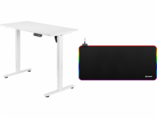 Mozos Desk Mozos ED PRO WH bílý stůl 120 cm x 60 cm + herní podložka