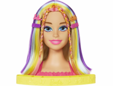 Stylingová hlava panenky Mattel Barbie Neon Rainbow Blond vlasy HMD78