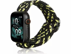 Textilný remienok k šikovným hodinkám Beline pre Apple Watch 42/44/45/49 mm čierna a limetkovo čierna/limetka