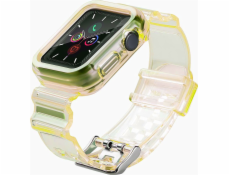 Hurtel Strap Light Set Silikónový pásik Náramok Náramok Puzdro pre hodinky 6 40 mm / hodinky 5 40 mm / hodinky 4 40 mm / hodinky SE 40 mm žlté