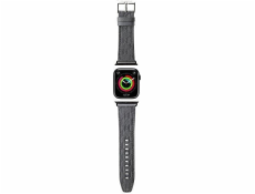 Karl Lagerfeld Karl Lagerfeld Řemínek KLAWMSAKLHPG Apple Watch 38/40/41 mm stříbrný/stříbrný řemínek Saffiano Monogram