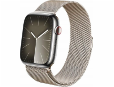 Crong Crong Milano Steel – nerezový řemínek pro Apple Watch 42/44/45/49 mm (šampaňský)