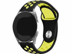 Beline Beline řemínek na hodinky 22mm sportovní silikonový černo-žlutý pouzdro