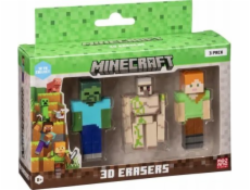 MINECRAFT 3D ERASERS - 3 PACK VER.C