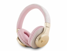 Guess PU Leather 4G Script Logo Bluetooth Stereo Headphone, růžová Nové