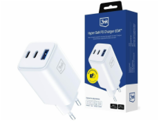 3MK Nabíječka Hyper GaN 65W 1xUSB-A 2xUSB-C PD QC4+ bílá