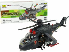 Leantoys Import Helicopter Obrovská křídla Světla Černá Zvuk Otáčí se Leantoys Import Helicopter Obrovská křídla Světla Černá Zvuk Otáčí se