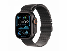 Apple Hodinky Ultra 2 GPS + Cellular, 49mm černé titanové pouzdro s černým titanovým náramkem Milanese L
