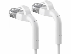 Extralink Patchcord cat.6a U/FTP 1Gbps měděný kroucený pár, síťový kabel, ohnutý konec 2m bílý