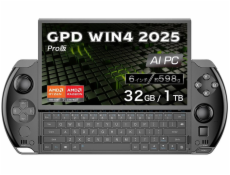 Laptop GPD Win 4 2025 GPD06-W4884032001 Ryzen 7 8840U/6  FHD Touchscreen/32GB/SSD 1TB/BT/BLKB/FPR/AMD Radeon 780M 8GB/Win 11 Black