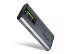 AXAGON EEM2-SD2 Hliníkový externí kryt bezšroubový USB-A/C 3.2 Gen2 M.2 NVMe/SATA LCD displej