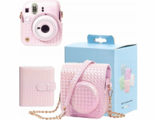 LoveInstant 2v1 sada pouzder pro Fuji Instax Mini 12 + album na 64 fotografií / růžová