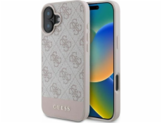 Guess Guess GUHCP16SG4GLPI tvrdý kryt pro iPhone 16 6.1 růžový/růžový 4G se spodním proužkem