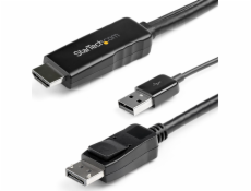 StartEch Displayport - HDMI + USB -A 2M Black (HD2DPMM2M)