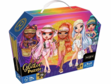 Trefl Puzzle 70 dílků třpytivých v krabičce Glitter Dolls Rainbow High