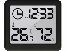 GreenBlue Teploměr/vlhkoměr s funkcí hodin GB384B Černý