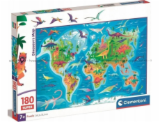 Clementoni Puzzle 180 dílků Mapa dinosaurů