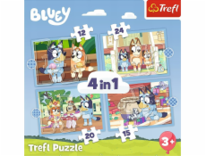Trefl 4v1 Puzzle Bluey a svět